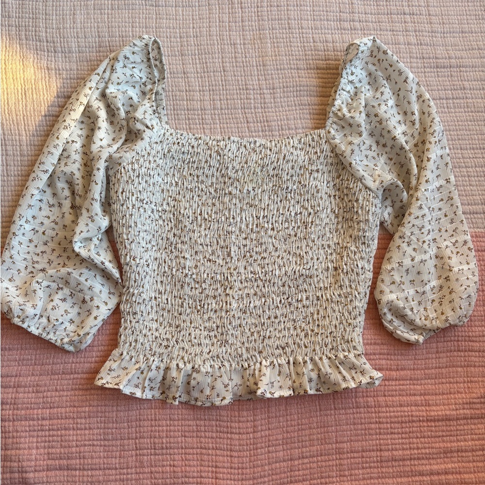 Paper Crane Smocked Top